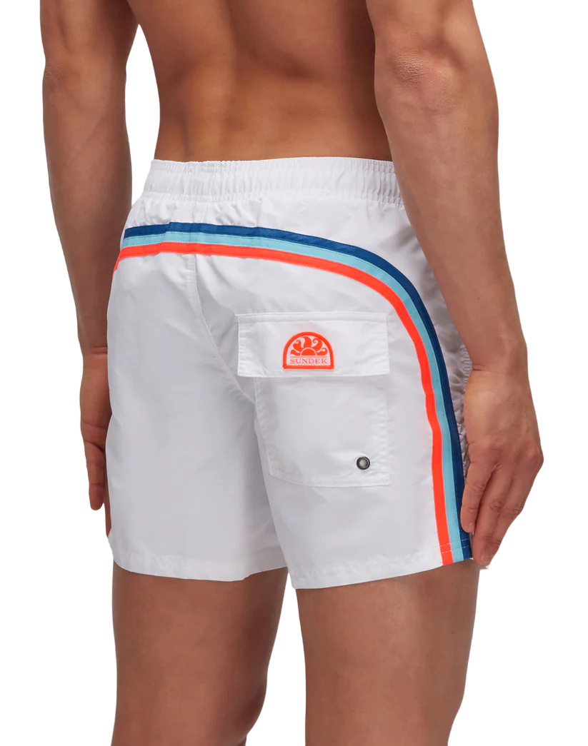 Boxer Sundek Costume Bianco Costume Sundek Uomo Fiori Swim Trunks